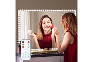 PANGTON VILLA LED Vanity Mirror Lights for Makeup Dressing Table Vanity Set 13ft Flexible LED Light Strip Kit 6000K Daylight White with Dimmer and Power Supply, DIY Mirror, Mirror not Included
