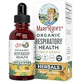 USDA Organic Respiratory Health Liquid Drops with Mullein Leaf, Marshmallow Root & Elderberry | Sinus Relief and Lung Cleanse