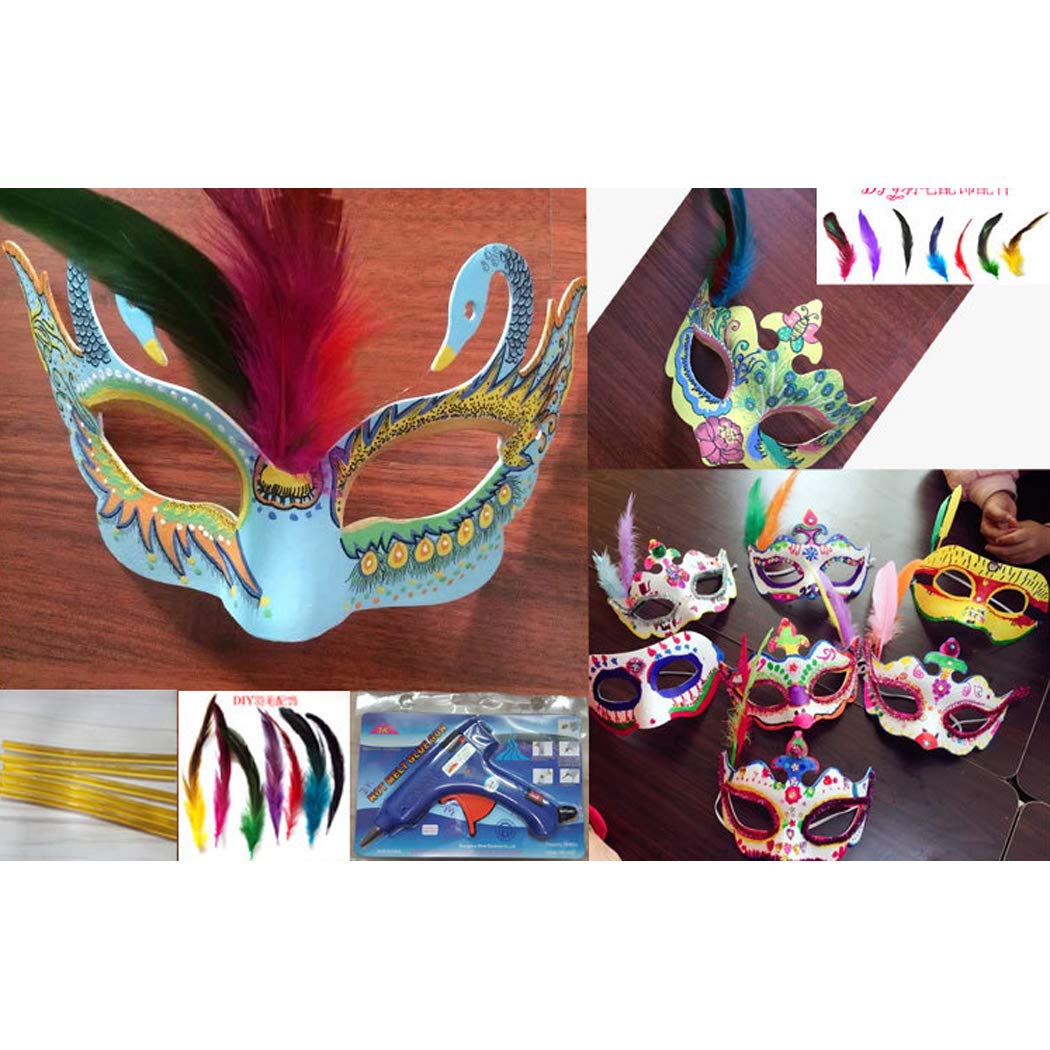 Fansport Halloween DIY Mask Full Face Blank DIY Masks White Plain Mask Paintable Paper Mask Costume Party Mask for (6pcs Male+ 6pcs Female)