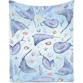 Stingray Blanket for Girls Boys, Cute Soft Gifts for Ocean Lovers, Cozy Flannel Throw for Couch Office, 40"x50"