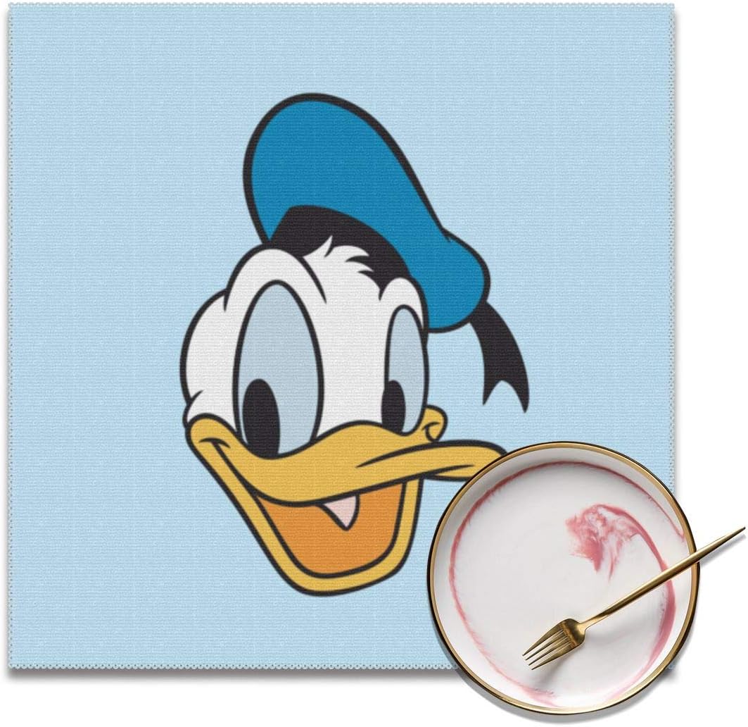 Amazon ドナルドダック画像の壁紙 ランチョンマット 高級感 おしゃれ かわいい 食卓飾り 滑り止め 断熱 お手入れ簡単 コーヒーマット 家庭レストラン用 ４枚セット プレースマット30 30cm ランチョンマット オンライン通販