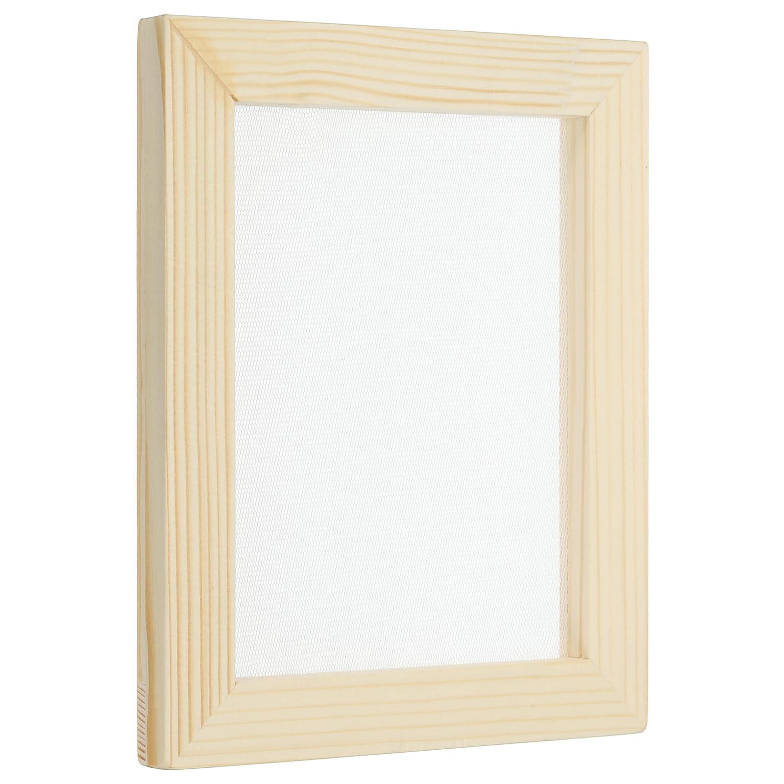 PATIKIL 7.1"x5.9" Wooden Paper Making Screen, Paper Making Mould Frame Papermaking Mould Deckle for DIY Paper Craft Dried Flower Handcraft, Natural Color