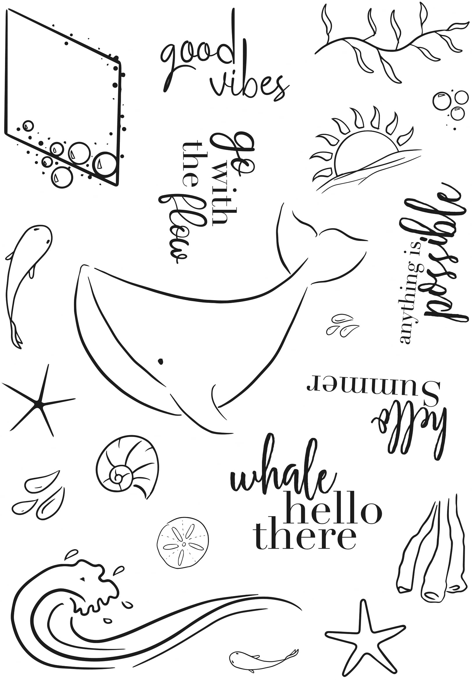 Creative Expressions Bonnita Moaby-Summer Vibes-Clear Stamp Set, 6 x 8 inches