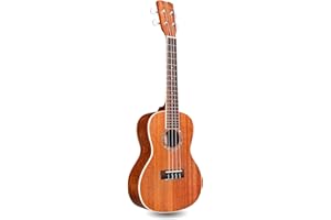 Cordoba, 4 15CM Concert Ukulele-Hand Crafted With Mahogany Top, Back & Sides, Authentic Abalone Rosette & Satin Finish & Premium Italian Aquila Strings-For Beginners & Professionals, Right, COD