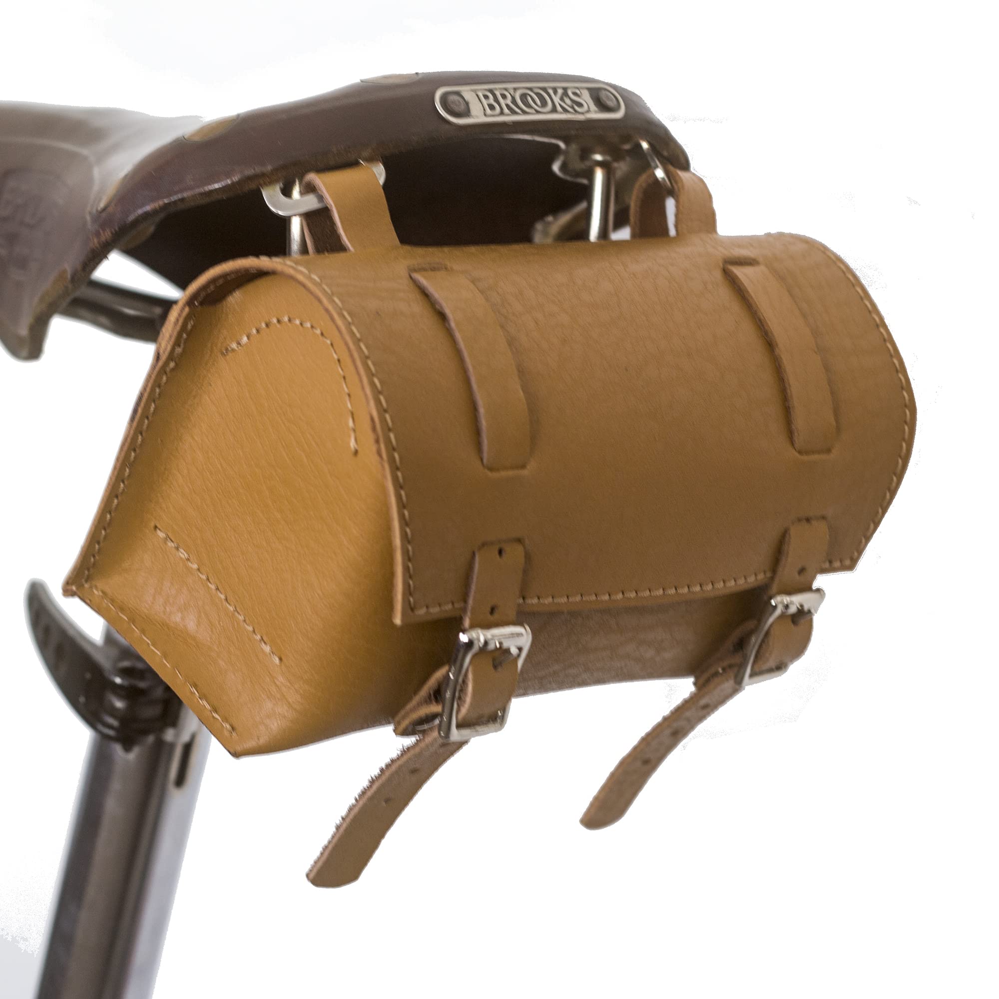 London Craftwork Bike Tool Bag Genuine Leather Vintage Retro Bicycle in Honey TAN