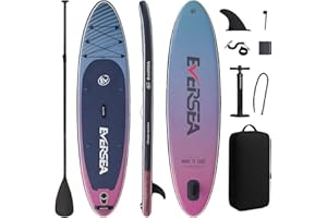 EVERSEA Inflatable Stand-Up Paddle Boards – Available 32"/33"/34" Widths Inflatable Paddle Board with SUP Accessories, Camera Mount, Basic All-Around SUP Board for All Skill Levels, Up to 450lbs