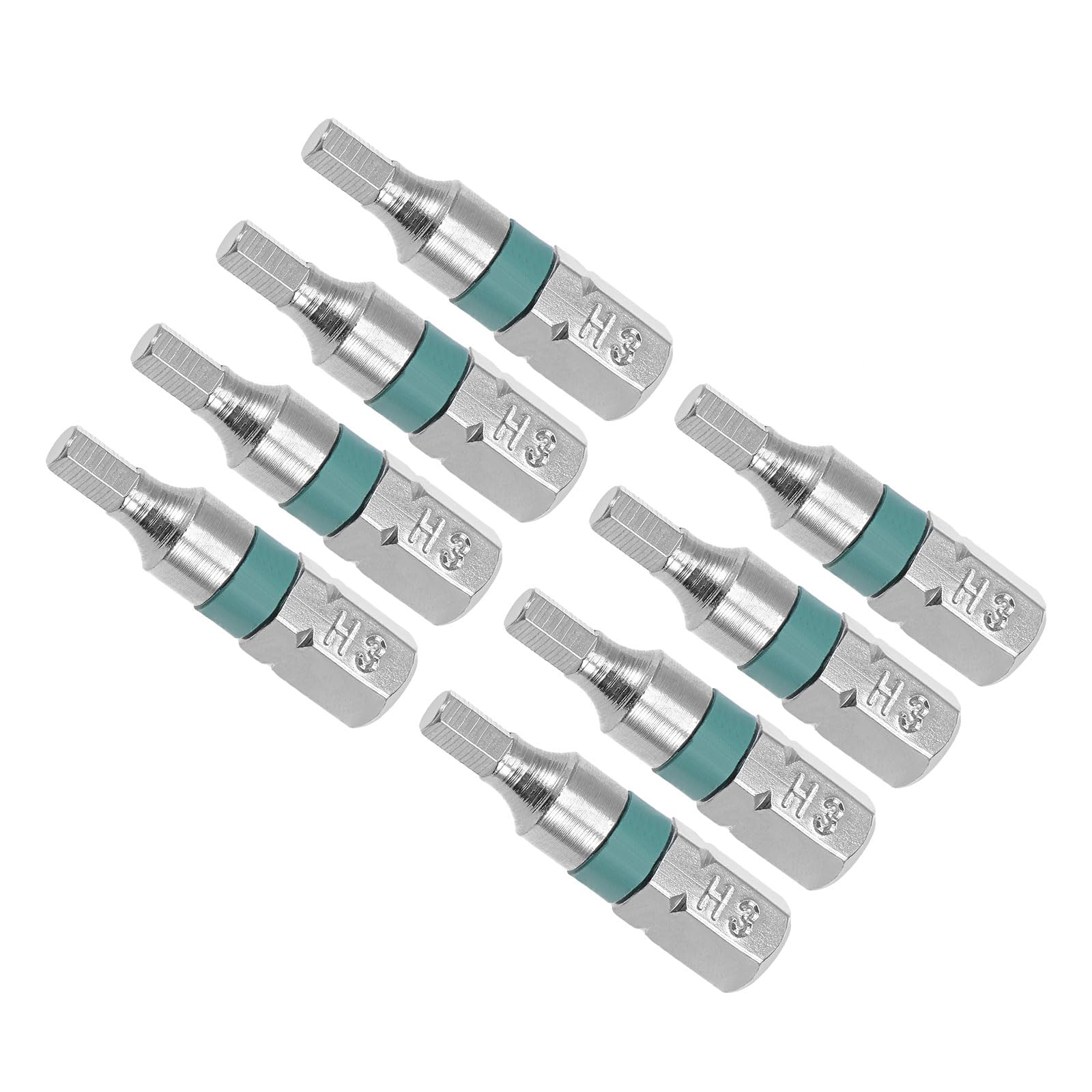 CoCud Hex Screwdriver Bits, 25mm Length 1/4" Hex Shank H3, S2 Steel Hexagon Head Screwdriver Bit - (Applications: for Automobile Repair), 8-Pieces