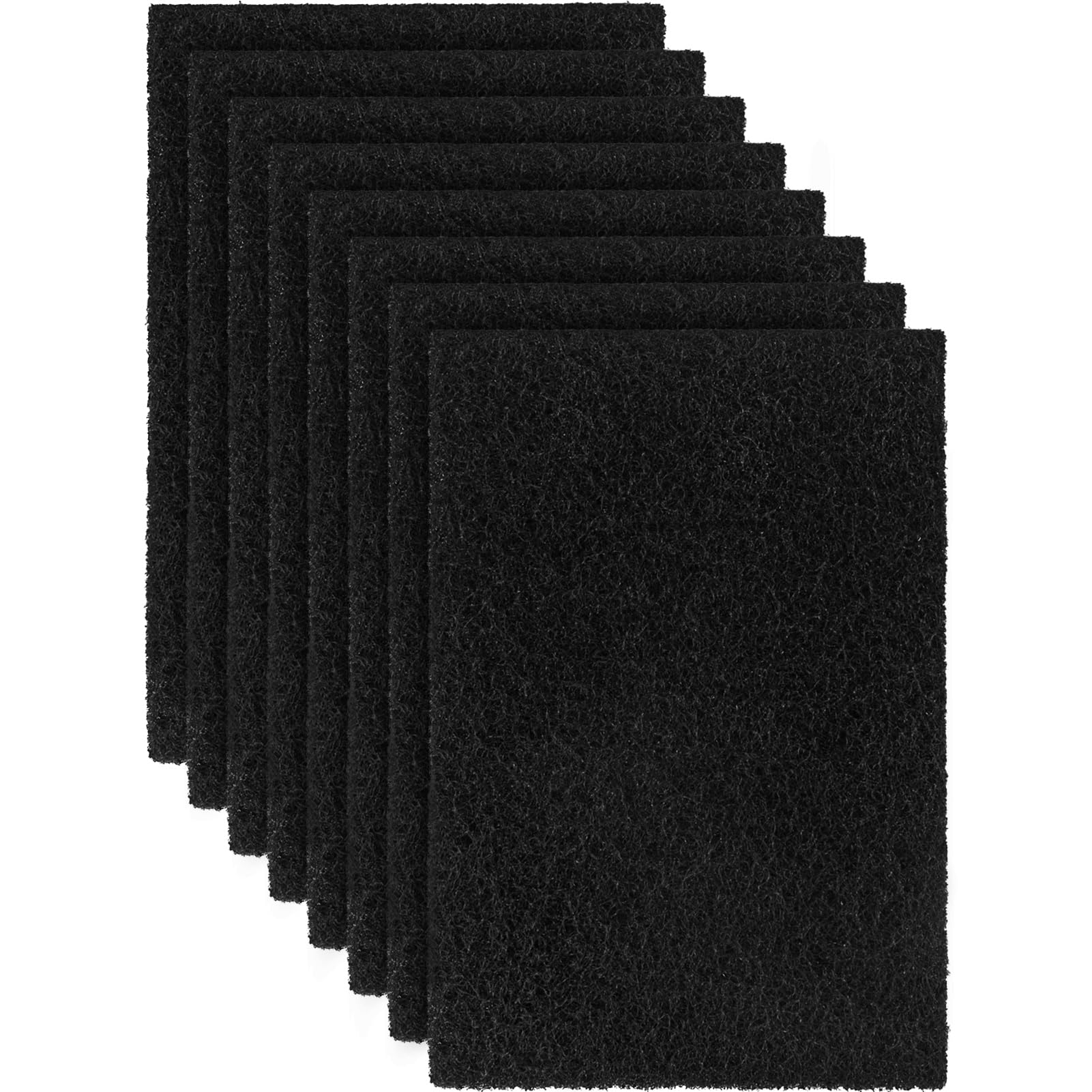 Photo 1 of 8 Pcs Charcoal Filters Compatible with Van Ness Cat Litter Box, 4.5 x 6.5Inch Replacement Activated Carbon Premium Odor Filters for Pureness F6 Zeloite Air Filter, Black