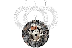WEFANIFY 4 Pack 10 inch Sublimation Wind Spinner Blanks, 2 Sided Printable Sublimation Stainless Steel Metal Wind Powered Kinetic Sculpture for Yard and Garden, Heat Press Transfer Sublimation Blank Products