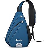 Seektop Crossbody Bag Anti-Theft RFID Blocking Waterproof 400D Nylon Lightweight Small Sling Backpack Shoulder Bags Chest Pack Cross Body Bag for Travel Hiking Outdoor Men Women Blue