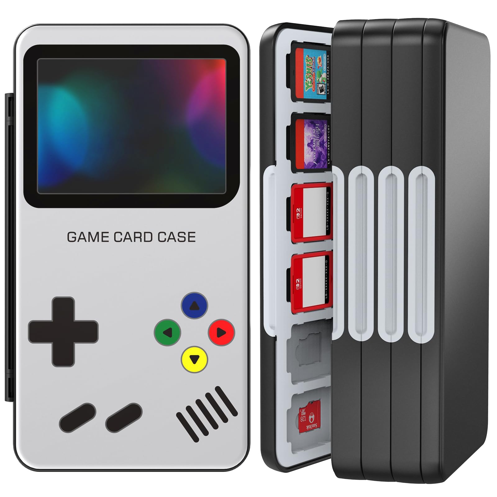 HEIYING Game Card Case Holder Compatible with Nintendo Switch 2/Switch OLED,Portable Switch Lite Game Card Storage with 96 Game Card Slots and 24 Micro SD Card Slots