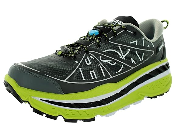 Amazon.com | HOKA ONE ONE Mens Stinson ATR Running Sneaker Shoes, Black/Lime, US 12 | Tennis 
