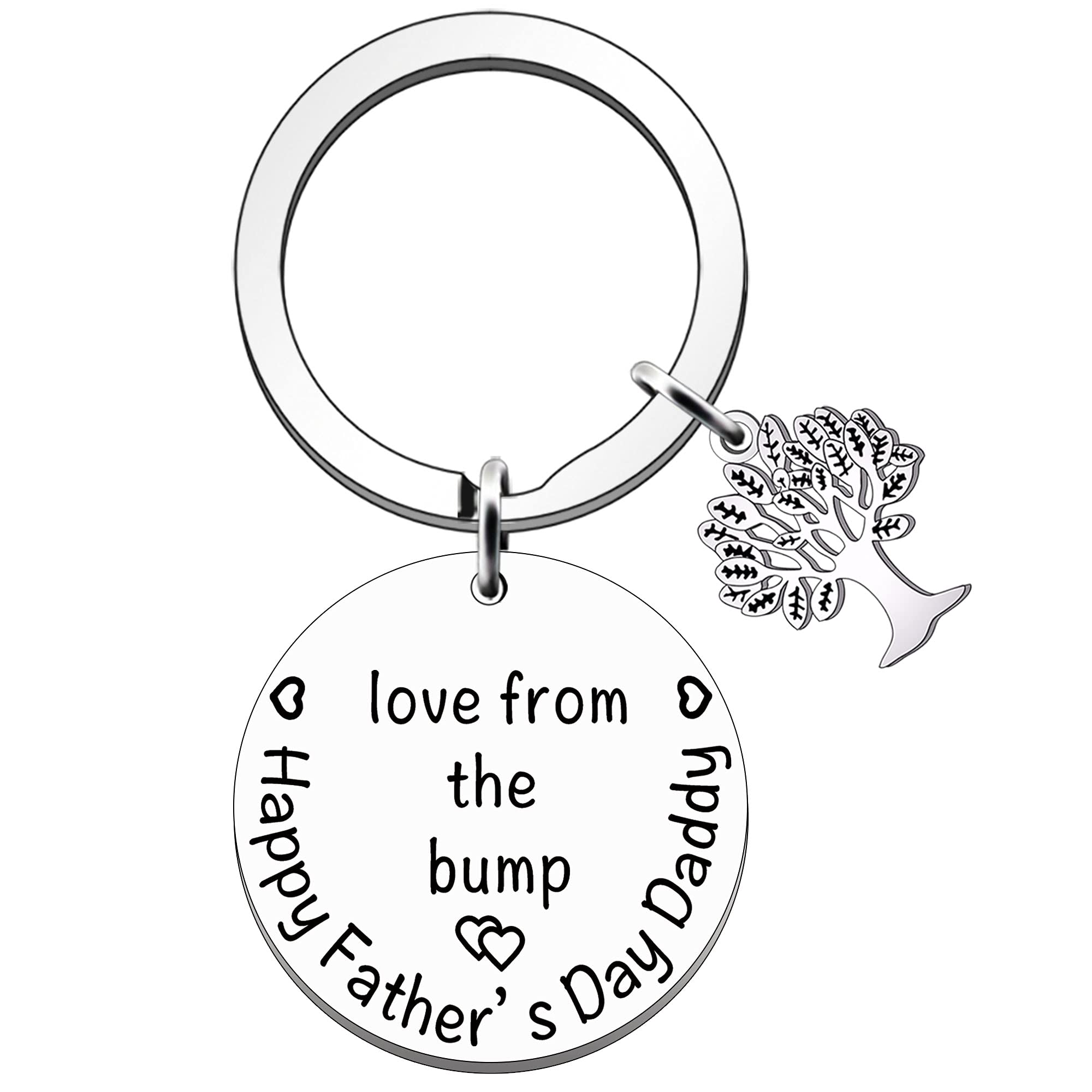 JETTOP First Fathers Day Gift from Baby- Dad to Be Gifts Daddy to Be Gifts First Love from The Bump Happy New Dad Gifts Keyring