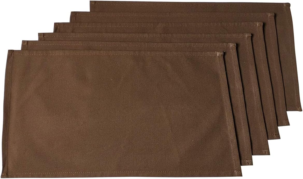 millianess 100% Cotton Placemats Table Mats Heat Resistant Kitchen Tablemats for Dining Table 13"x18" (6 Piece,Brown)