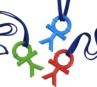 Chewbuddy Sensory Direct Stickmen & Lanyard Pack of 3 Green Red Blue