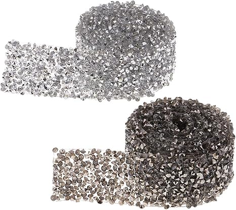 Amazon リボン ラインストーンリボン ラインストー キラキラ 装飾素材 手芸 縫製工芸 Diy装飾 2巻き リボン 通販