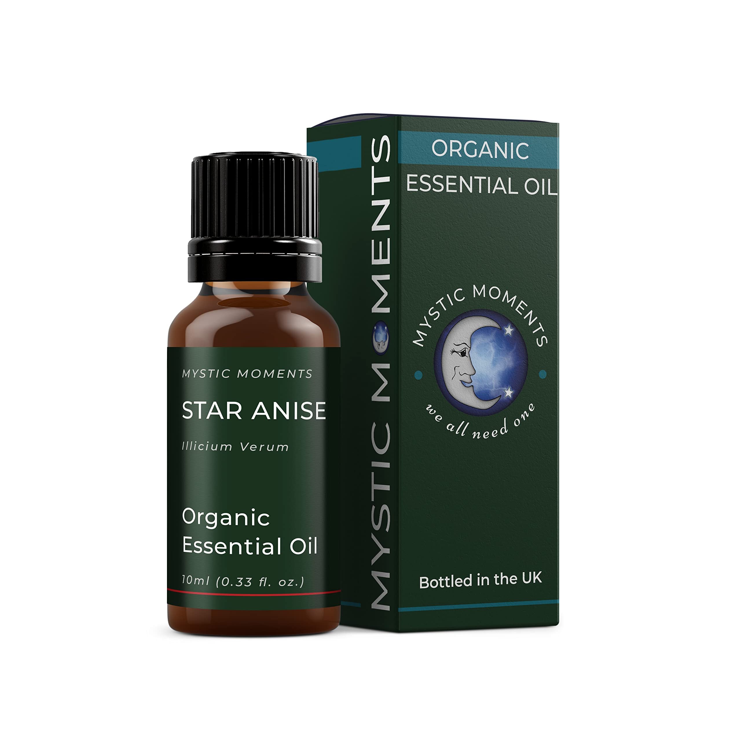Mystic Moments | Organic Star Anise Essential Oil (Illicium verum) 10ml | Warm Sweet Spicy Aroma | Comforting Home Ambience | Aromatherapy & DIY Blends