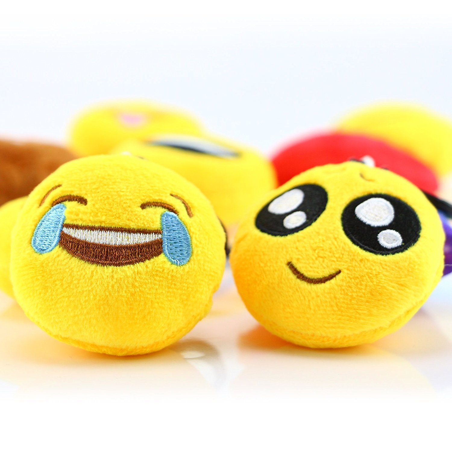 Dreampark Emoticon Keychain Mini Cute Plush Pillows, Party Favors for Kids Valentine's Day Gifts / Birthday Party Supplies, Easter Basket Stuffers Egg Fillers Carnival Prizes Toys for Kids (64 Pack)