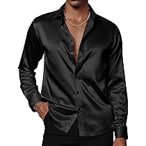 Amazon.com: COOFANDY Silk Shirts for Men Casul Satin Luxury Dress 