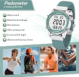 Hearkent Pedometer Watch for Women Green 30M Waterproof Large LCD 36mm view 2