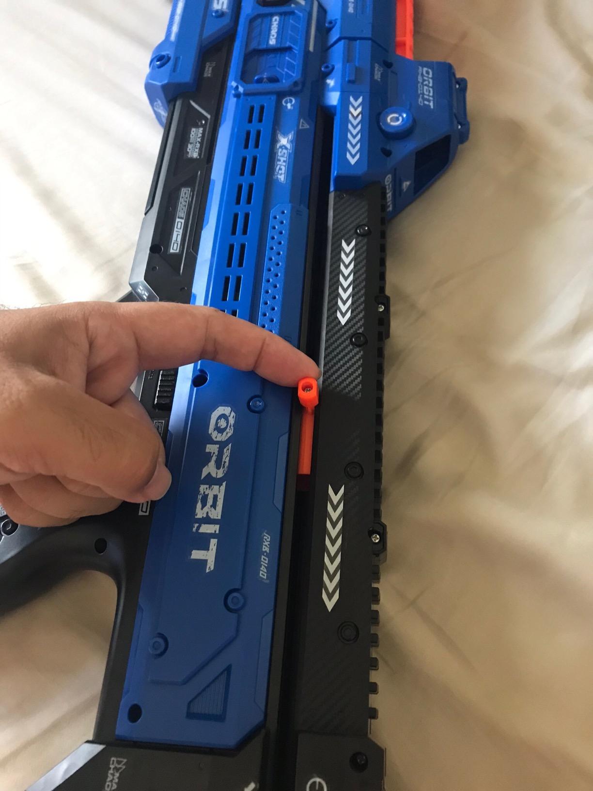 8/mo Finance XShot Chaos Orbit Dart Ball Blaster (100 Rounds) Double Blaster Pack Blue