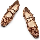 C.Paravano Women's Mary Jane Shoes | Ballet Flats | Women's Flats | Square Toe | Flat Shoe | Block Heel