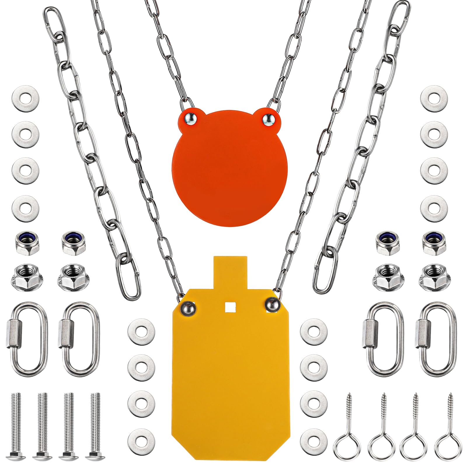 Photo 1 of Jenaai AR500 Steel Targets with Gong Mounting Kit Steel Hostage Reactive Shooting Thick Armored Torso Target Neon Color, 7" x 12" and 6"