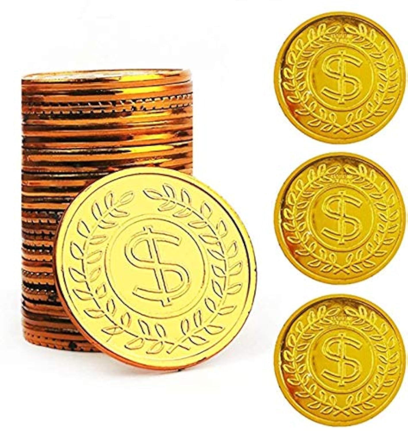 thumbnail image 2 of Snapklik.co : Pirate Gold Coins Plastic Set Of 150, Play Gold Treasure Coins For Play Favor 2 of 9