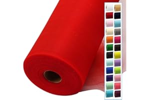 IONTACH Red Tulle Fabric Rolls 54 Inch by 40 Yards Tulle Bolt Spool for Wedding Decorations DIY Christmas Tutu Baby Shower Table Skirt Ceiling Decor Birthday Party Craft Supplies
