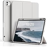 GKABXY Case for iPad Pro 12.9-inch 2022/2021 (6th/5th Generation), iPad Air 13 Inch (M3/M2,2025/2024) with Pencil Holder|2nd Gen Pencil Charging|Auto Sleep/Wake|Flexible TPU Protective Cover (Gray)