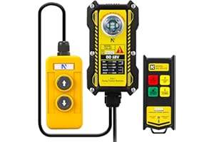 NEWTRY 2 in 1 Crane Remote, 12V Wireless Crane Remote Wire Dump Trailer Remote Control Industrial Crane Controller Hoist Truck Crane Up-Down Switch Control Station