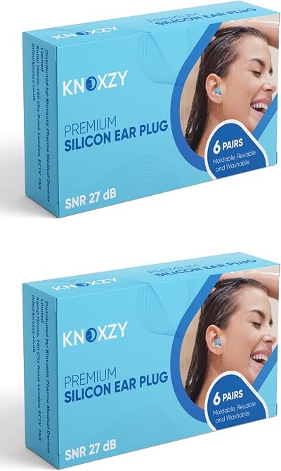 KNOXZY Silicone Ear Plugs for Sleeping 27dB SNR Pack of 2