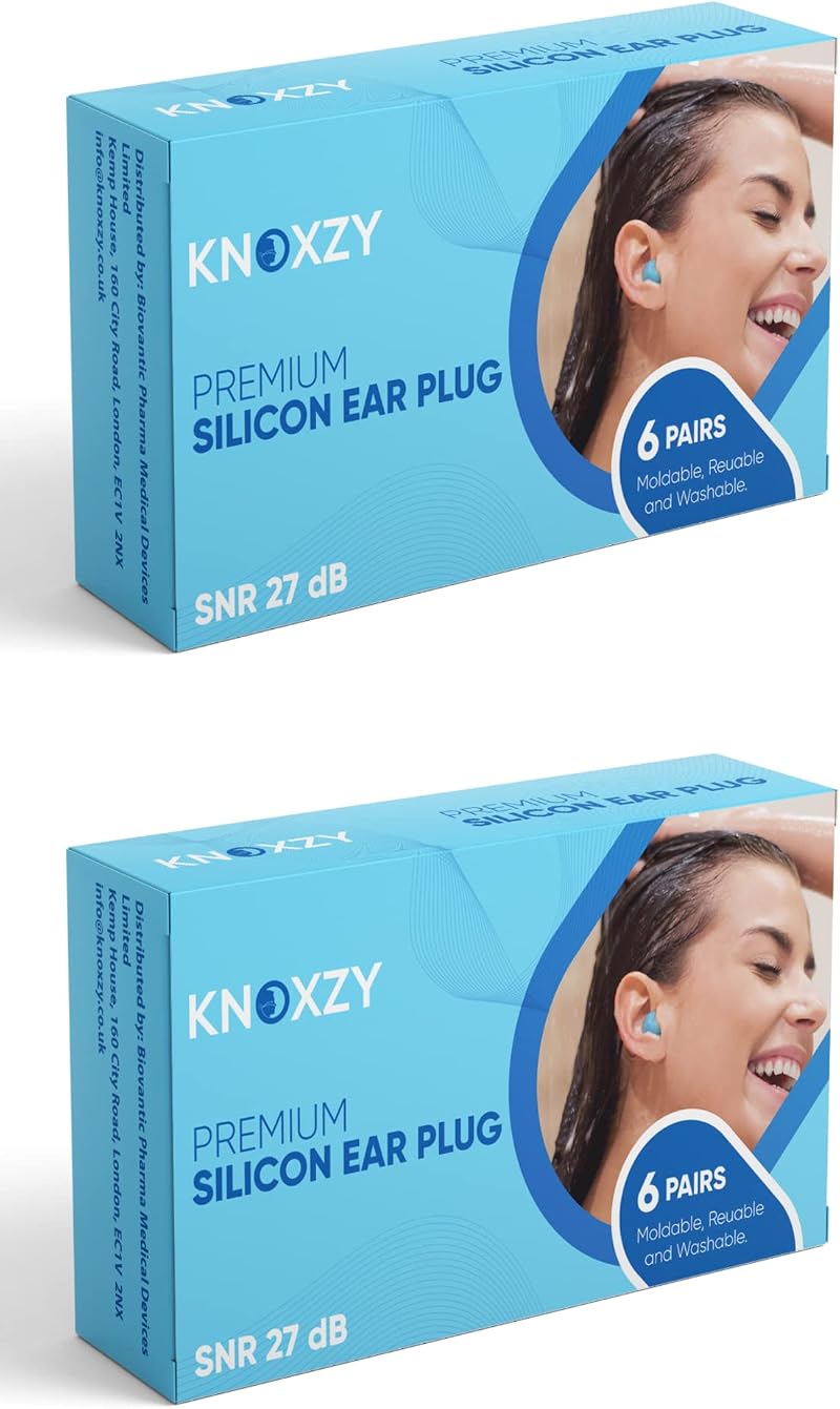 KNOXZY Silicone Ear Plugs for Sleeping 27dB SNR Pack of 2