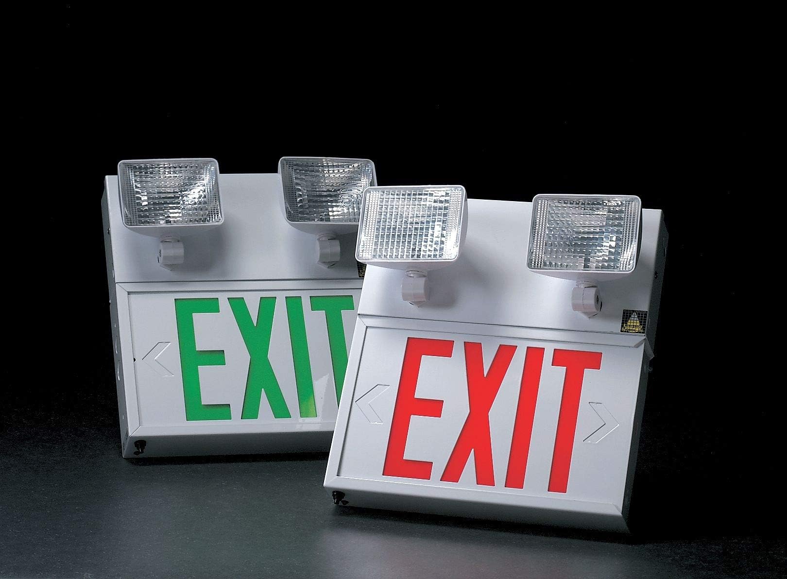 Big Beam Exit Sign w/Emergency Lights 8W Grn