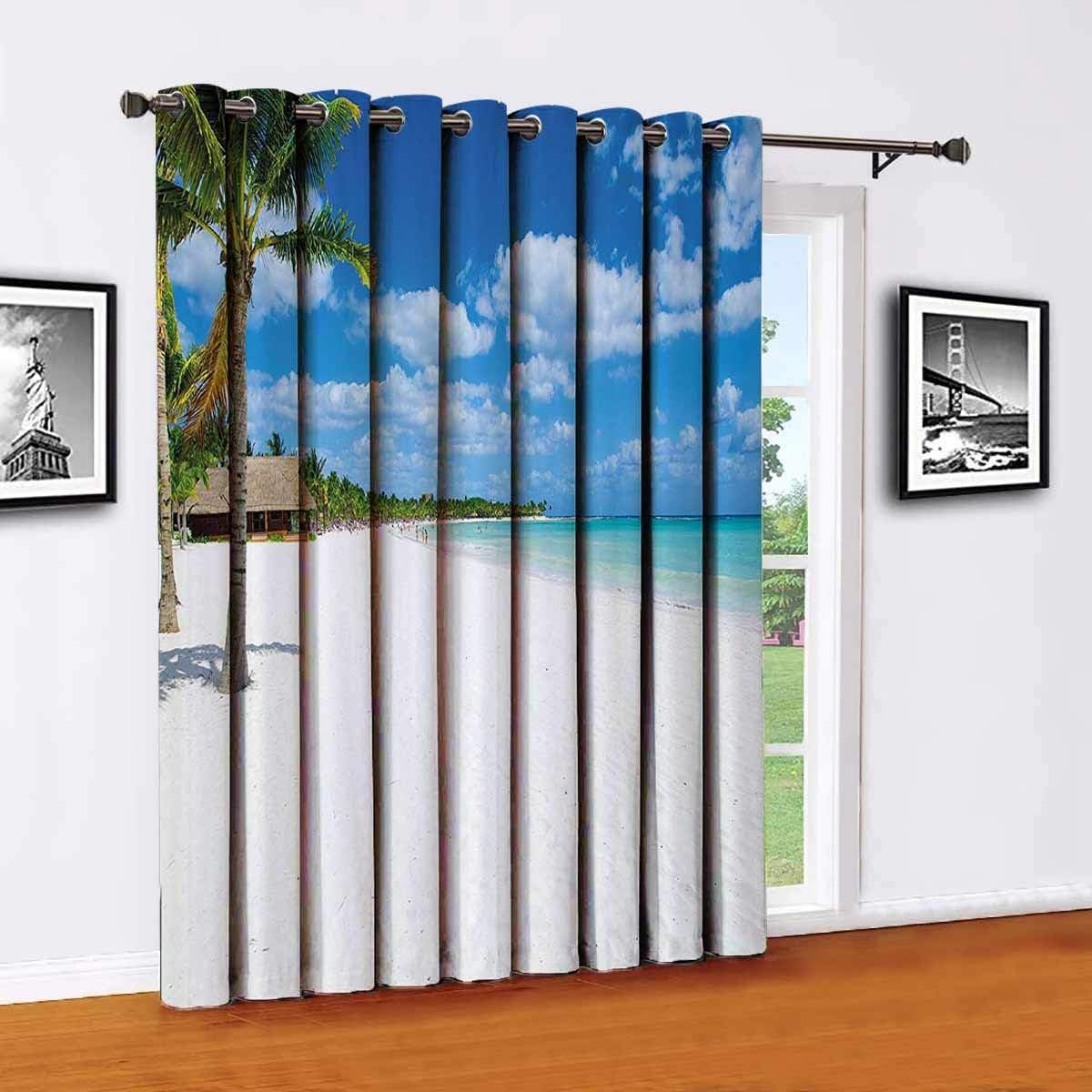 Beach Living Room Sliding Door Curtain Tropical Exotic