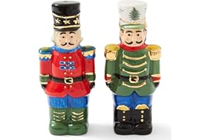 Spode Christmas Tree Nutcracker Salt & Pepper Shaker Set (2-Piece) - Holiday Kitchen & Table Décor - Festive Home Accent, Christmas Gift/Stocking Stuffer for Hosts & Holiday Enthusiasts