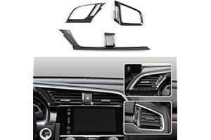 BRMYL Car Air Vent Outlet Cover Decals for Honda Civic 2016 2017 2018 2019 2020 2021 10th Gen Accessories ABS Carbon Fiber Interior Stickers