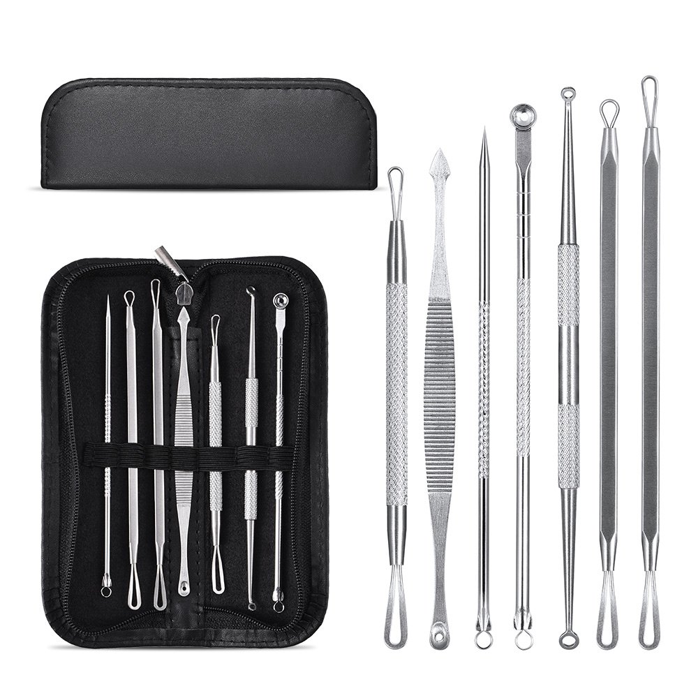 Professional Blackhead Remover Blemish Extractor - MelodySusie 7PCS Comedone Extractor for Acne Comedone Whitehead Blemish Zit Removal Tool Kit