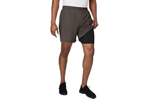 Hanes Mens Moves Workout Shorts with Boxer Brief Liner & Total Support Pouch, Moisture-Wicking Shorts, 7” Inseam