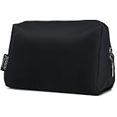 Aosbos Small Makeup Pouch, Travel Cosmetic Bags for Women,Travel Pouch | Waterproof Nylon,Dual Metal Zippers,Inner Mesh Pockets,Lightweight,Travel Size