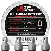 S&amp;F STEAD &amp; FAST Spot Weld Cutter Drill Bit 4 Pc Diameter 5/16" Shank 3/8" | Spot Weld Removal Replacements for Hand Drill, Use for Auto Body Collision Repair, Car Restoration