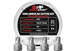 Spot Weld Cutter Kit 4-Pack, Cutting Diameter 5/16", S&F STEAD & FAST High Speed Steel Spot Weld Drill Bit, Annular Cutter fo