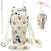 Water Bottle Carrier Bag for Stanley 40/30oz Cup Tumbler with Phone Pocket,Insulated Crossbody Water Bottle Holder with Adjustable Strap,Water Bottle Sling Pouch for Hiking Walking Camping Accessories