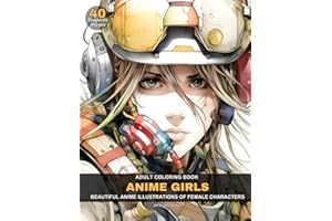 Anime Girls: Adult Coloring Book Beautiful Anime Illustrations of Female Characters