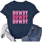 VQD Womens Cowgirl Shirts Howdy Cowboy T-Shirt Western Country Music Concert Tee Tops