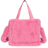 Extolove Fluffy Tote Bag Faux Fur Bag Winter Furry Purse for Women Top Handle Fuzzy Tote Bag Fur Crossbody Handbag