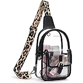 Missnine Clear Bag for Stadium Events Clear Sling Bag Fanny Pack Crossbody Purse for Sport Concert with Side Mesh Pocket