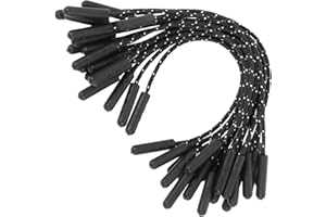 INOOMP 20pcs Tpu Double Head Zipper Pulls with Black White Dot Cord Ends, Replacement Zip Puller Extension