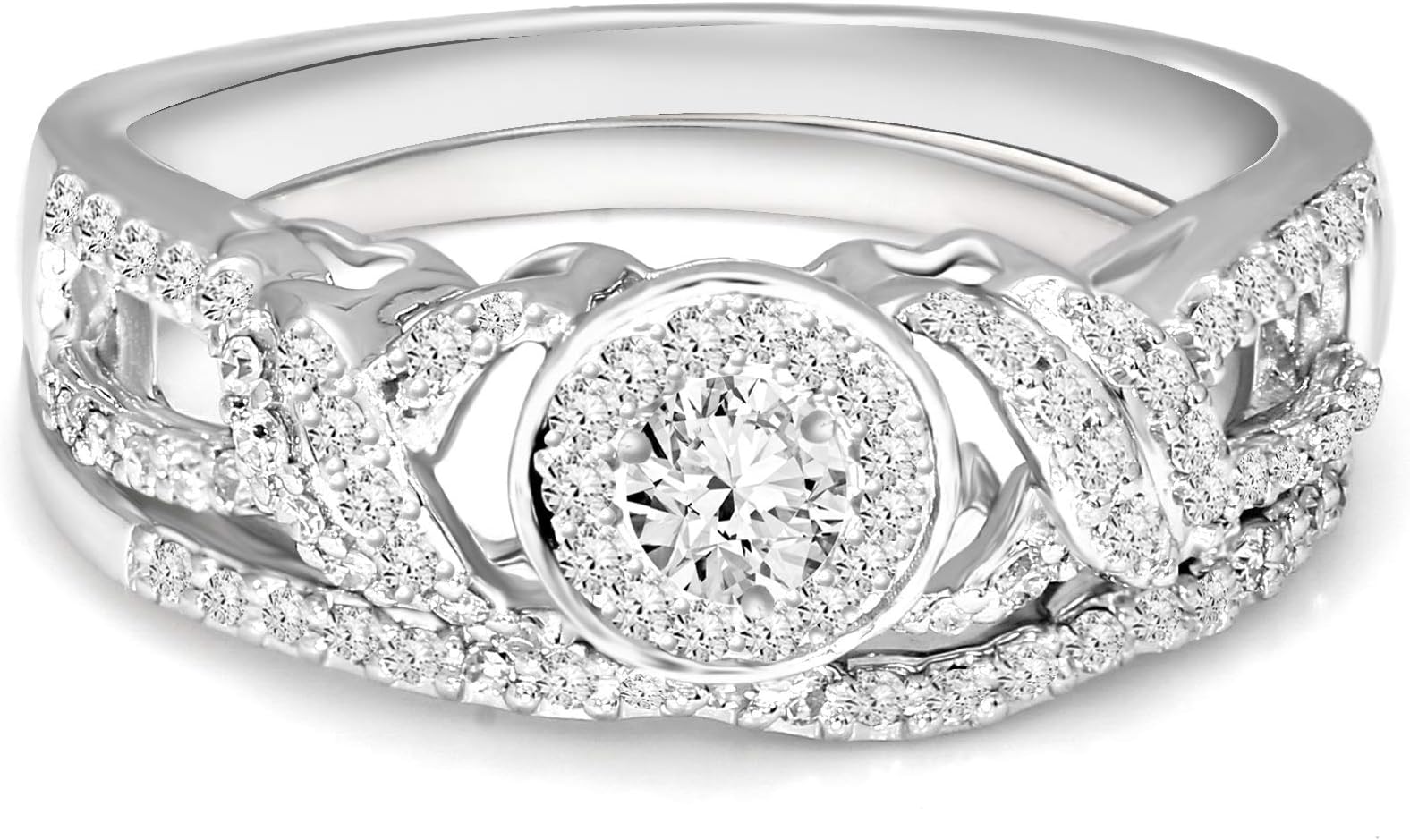 Valentines Day Diamond Ring IGI Certified 1Carat Lab Grown Halo Diamond Rings For Women 925 Sterling Silver Lab Created SI-GH Quality Diamond Rings For Women (Valentines Day Gifts For Women)