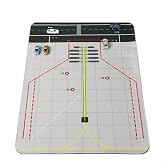 QIYUMOKE Airport Runway Rubber Display Mat with 5Mini Ground Vehicle Models | 30&times;20cm Splicable Scene Base Fits 1/400 1/500 Planes Desktop Layout for Aviation Collectors